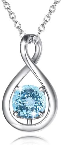 Vista 37 de FANCIME Dainty Infinity Birthstone Necklaces Sterling Silver Pendant abr-04