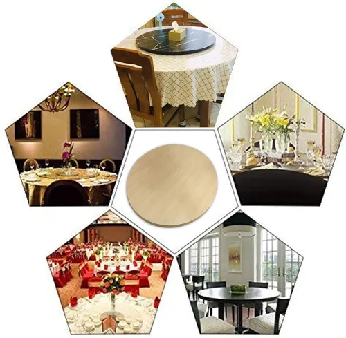 Vista 7 de Kitchen Lazy Susan - Tocadiscos de madera grande para mesa redonda, bandeja giratoria para servir, rotación flexible de 360 ° para compartir Blanco-A