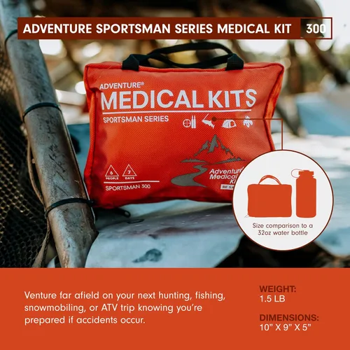 Vista 3 de Adventure Medical Kits Sportsman Series Kit médico - 300 - Kit de primeros auxilios para camping, senderismo, caza y más - para 6 personas durante 7