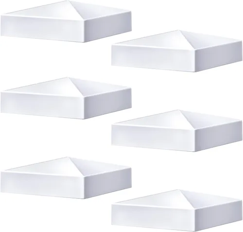 Vista 9 de Taiyin 1 pieza pirámide de vinilo blanco PVC tapas superiores, valla y cubierta para postes de valla de vinilo (4 x 4 pulgadas)
