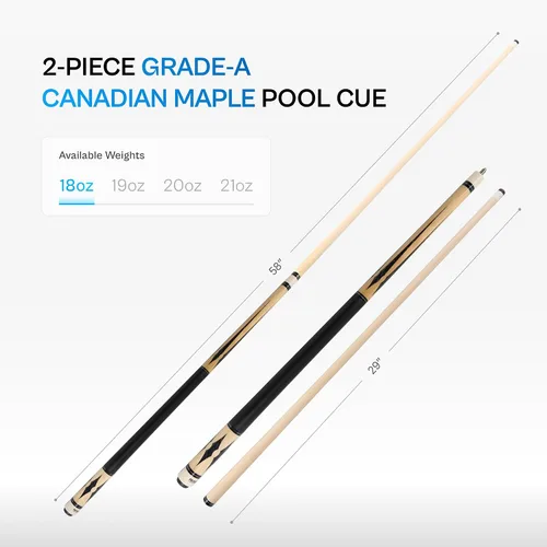 Vista 5 de PEARSON Cues Player Series Pool Cue Maple Wood Cue Stick in Multiple Colors, Low-Deflection Shaft, 5/16-18 Joint – Professional Billiard Stick &