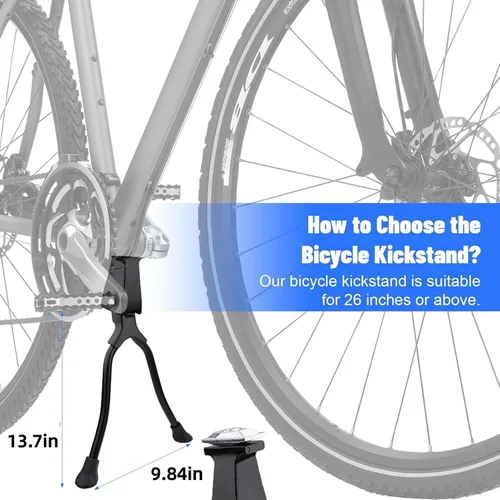 Vista 2 de Soporte de bicicleta de doble pierna de montaje central, ajuste práctico para bicicletas de montaña de 26 pulgadas y bicicletas de montaña