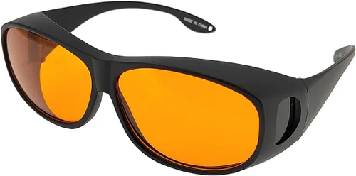 Vista 2 de OD6 gafas de seguridad láser luz UV azul violeta para 405nm, 445nm, 450nm, 473nm láser 190nm-490nm TUB-F