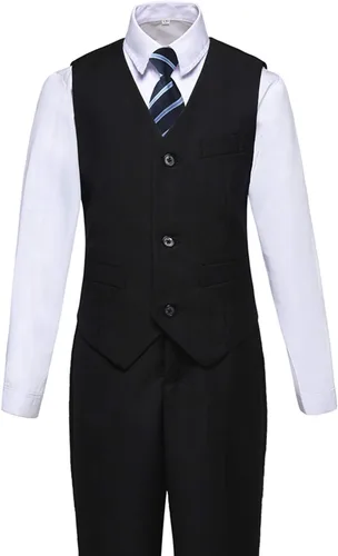 Vista 2 de Visaccy - Traje de vestir para niños, corte ajustado, traje para pajecito de boda