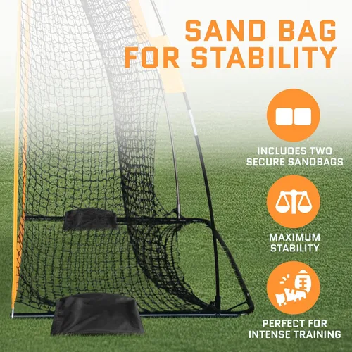 Vista 3 de Red de fútbol (7 x 4 pies) para porteros de campo, red portátil de fútbol para lanzar con accesorio de zona objetivo, redes de jaula de patada