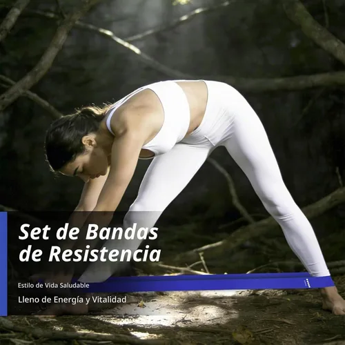 Vista 4 de Resistance Bands for Working Out, 5 Levels Exercise Bands Set Azul
