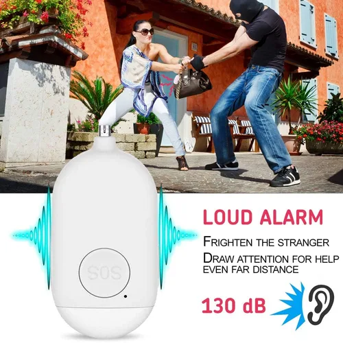 Vista 2 de Safesound - Dispositivo de seguridad de protección personal – 3 piezas SOS llavero alarma para mujeres, hombres, ancianos y niños – Llavero personal