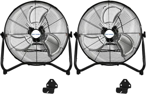 Vista 8 de BILT HARD Ventilador de piso de alta velocidad de 12 pulgadas, 3 velocidades, potente ventilador de flujo de aire de 1650 CFM, ventilador de metal