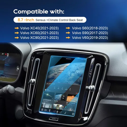 Vista 2 de Protector de pantalla de coche para accesorios Volvo 2016-2025 XC90/XC60/XC40/S90/S60/V90/V60 de 8.7 pulgadas + pantalla táctil AC con control