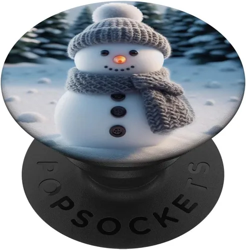 Vista 6 de Lindo muñeco de nieve de Navidad, invierno, vacaciones, nieve, Navidad, para mujeres y niñas, PopSockets MagSafe PopGrip para iPhone