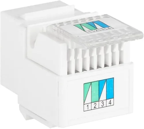 Vista 2 de Monoprice RJ-11 Conector Keystone sin herramientas, blanco (107288)