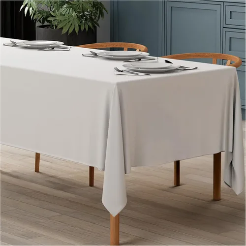 Vista 12 de White Classic WEALUXE Black Table Cloth for 6 Foot Rectangle Tables, 60x102 inches, Water, Stain and Wrinkle Resistant, 200 GSM Washable Poly Fabric