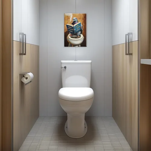 Vista 17 de GLOKAKA Lienzo decorativo para baño, diseño divertido de alpaca sentado en el inodoro, leyendo periódico, arte de pared, humor, granja, animal, arte