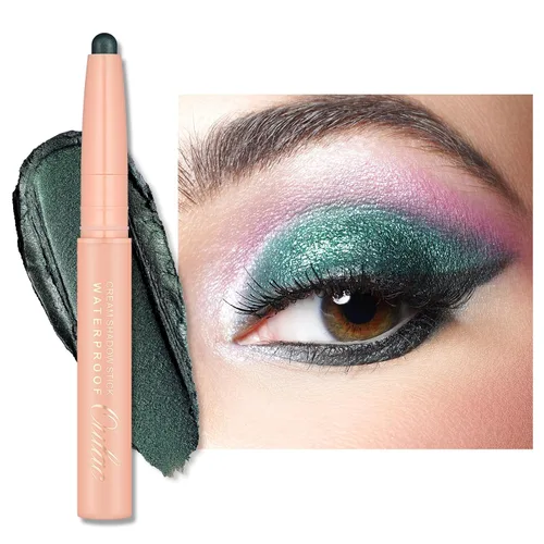 Vista 9 de Oulac Twist-Up Sombra de Ojos Brillante en Barra – Maquillaje de Ojos Vegano y Libre de Crueldad con Textura Cremoso y Mezclable, Resistente al 01