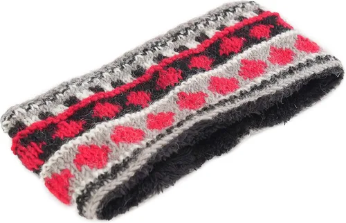 Vista 2 de Tibetan Socks Diadema tejida a mano con forro polar de lana