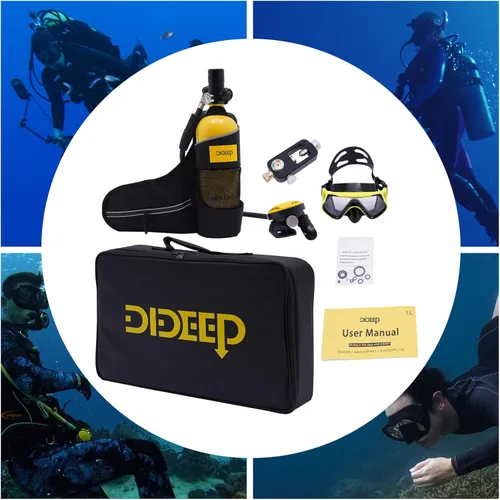 Vista 6 de Mini juego de buceo, tanque de buceo de 0.5L con bomba, kit de tanque de buceo de respiración subacuática de 4500 PSI, buceo, buceo, esnórquel
