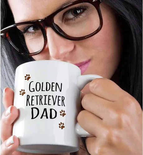 Vista 2 de 3dRose Golden Retriever Dog Dad - Taza de cerámica, 15 onzas