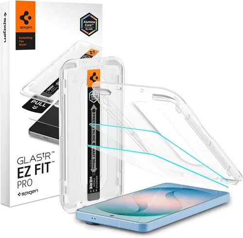 Vista 12 de Spigen GlasTR EZ FIT - Protector de pantalla de vidrio templado para Galaxy S24 Ultra 9H+ Tempered glass, Scratch resistance, Auto-align tray