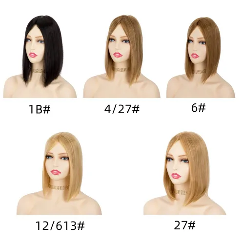 Vista 4 de originea Toppers de cabello humano 100% Remy con flequillo para mujer, base de seda, con clip, extensiones para adelgazar el cabello/cubierta