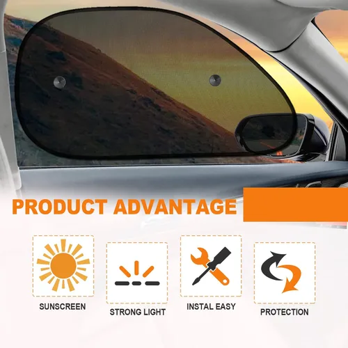 Vista 4 de 2 piezas de accesorios de coche para ventana lateral, protección contra reflejos y rayos UV para tu hijo, con protección solar UV, reduce el daño
