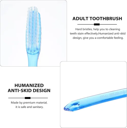 Vista 3 de HEALLILY Paquete de 12 cepillos de dientes Super Bristle para adultos, cerdas duras para eliminar eficazmente las manchas, cómodo mango