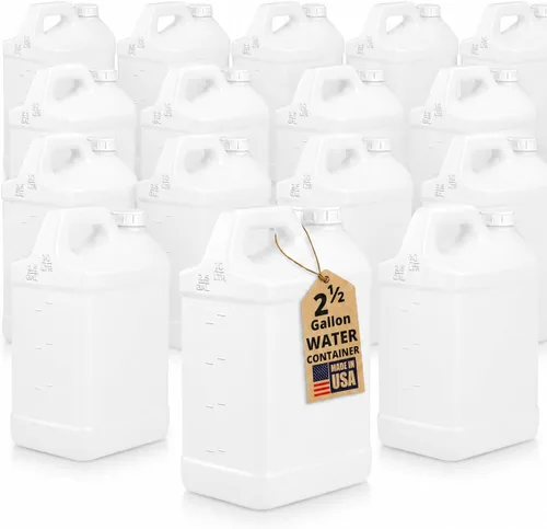 Vista 12 de kitchentoolz Jarra de 1 galón con tapa, jarra de plástico HDPE estilo F resistente para agua potable, campamento, almacenamiento de emergencia
