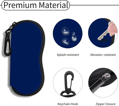 Vista 18 de Hion Sunglasses Case Ultra Light Neoprene Zipper Eyeglass Soft Case with Belt Clip