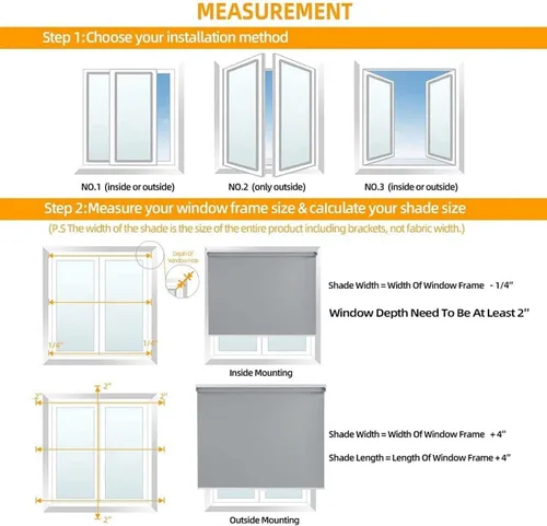 Vista 6 de Persianas enrollables sin cordón con filtro de luz para ventanas, persianas enrollables con resorte y puerta para dormitorio, persianas para Beige