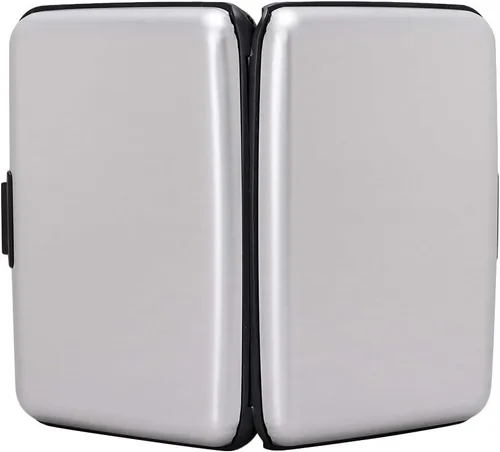 Vista 3 de Elfish.- Funda protectora de aluminio contra RFID, para tarjetas de crédito, carcasa rígida para tarjetas de presentación, cartera de metal