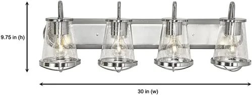 Vista 12 de DESIGNERS FOUNTAIN 87004-SP Darby - Lámpara de tocador de baño con 4 luces, 30 pulgadas, platino satinado