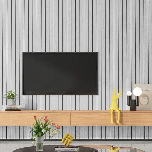 Vista 5 de Yenhome Paneles de pared de listones de madera texturizada 3D, paneles acústicos insonorizados para paredes interiores y techos, panel de espuma