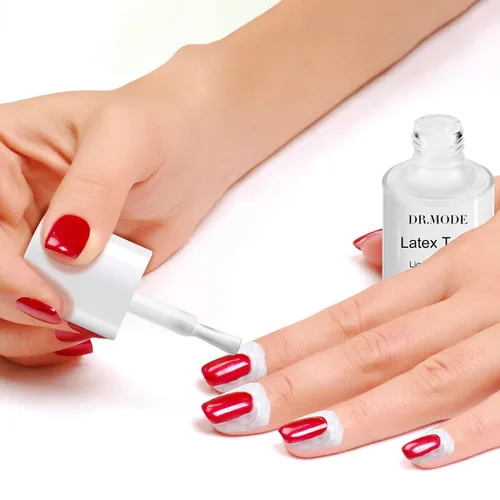 Vista 7 de DRMODE Látex líquido para uñas, cinta de látex para uñas, barrera de esmalte de uñas de secado rápido, protector de cutículas de uñas para estampado