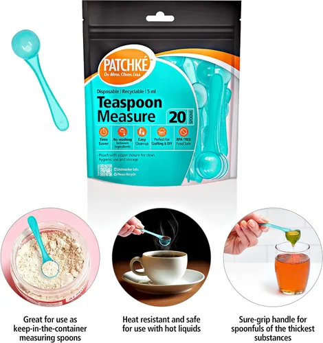 Vista 4 de Juego de 40 cucharas medidoras de plástico – 20 cucharaditas + 20 cucharadas, cucharadas pequeñas para café, fórmula para bebés, proteína en polvo