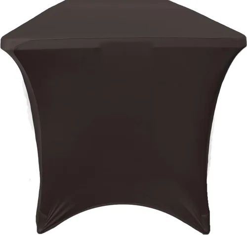 Vista 5 de YOUR CHAIR COVERS - Fundas rectangulares de elastano para mesas de 4 pies, manteles ajustados para eventos de boda, decoraciones de patio, tela Negro