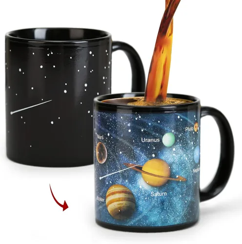Vista 11 de Regalos de Astronomía Taza de Café con Tapa, 12 Regalos del Espacio de Constelaciones para Hombres y Mujeres, Taza de Cerámica con Tema de Planeta