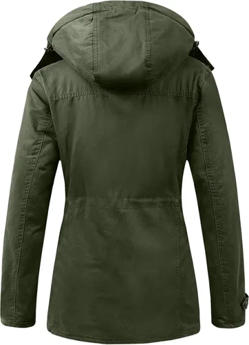 Vista 3 de Uoiuxc Abrigo de invierno cálido con capucha y forro polar para mujer