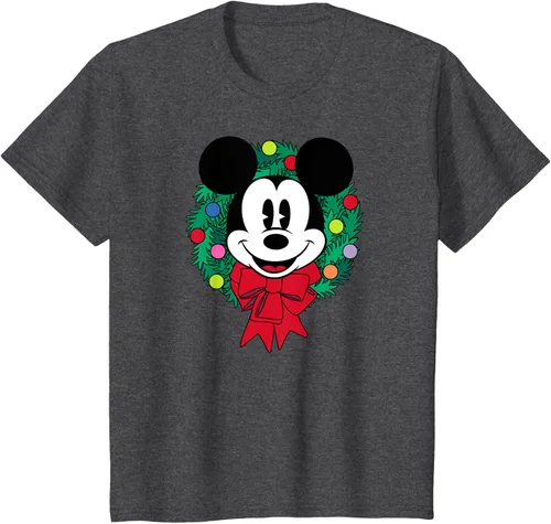 Vista 27 de Amazon Essentials Camiseta navideña festiva de Mickey Mouse para hombre, color azul, talla S Blanco