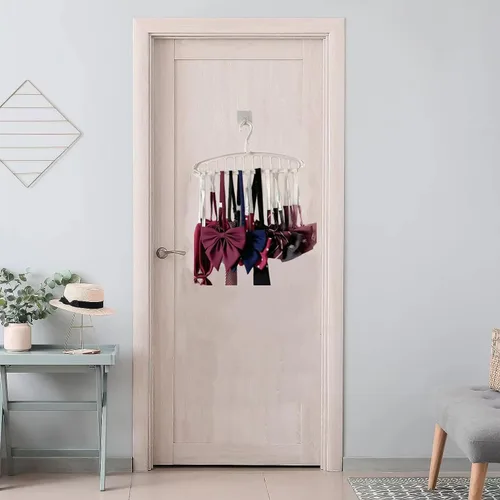 Vista 2 de Perchas que ahorran espacio para organizadores de clóset y almacenamiento, colgador de ropa de plástico blanco resistente para suéter de camisa