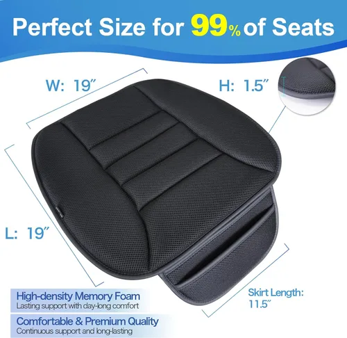 Vista 6 de Lofty Aim Cojín Premium para Asiento de Automóvil, Cojín para Conductor con Espuma Viscoelástica de Confort y Base de Goma Antideslizante