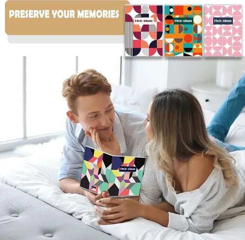 Vista 7 de Álbum de fotos pequeño de 4 x 6 para fotos, juego de 8, capacidad para 36 fotos cada uno, capacidad de 288, 4 patrones, fundas flexibles extraíbles