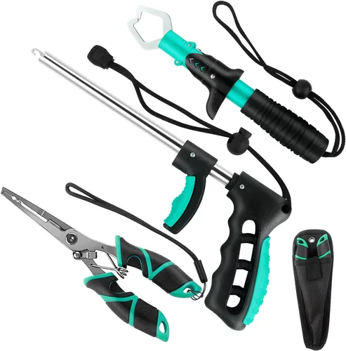 Vista 8 de mouhike Kit de herramientas de pesca, alicates de pesca, pinza de labios de pescado, removedor de anzuelos de pesca, báscula digital de pesca