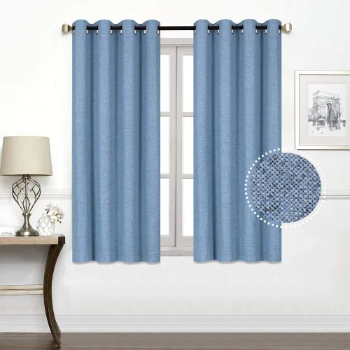 Vista 35 de Everyday Celebration Cortinas de ventana 100% opacas para puerta corrediza de ventana, cortinas opacas con forro térmico, cortinas con ojales