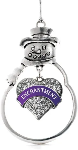 Vista 15 de Inspired Silver - Big Sis - Adorno de Navidad plateado - Adorno de árbol de Navidad con dije de corazón con circonita cúbica - Decoración colgante