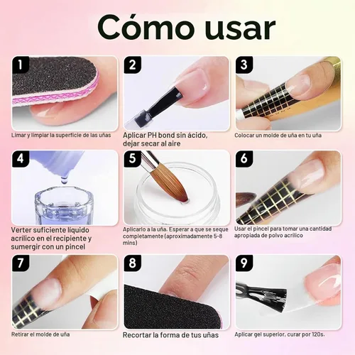 Vista 7 de Kit de polvo acrílico de 16 colores - para extensiones francesas de uñas DIY y arte 3D, no se necesita lámpara, sin amarillamiento, calidad de salón