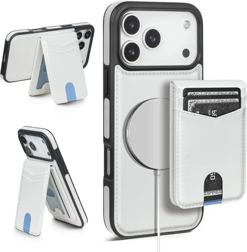 Vista 66 de SkyEagle - Funda tipo cartera compatible con MagSafe para iPhone 11, color negro Detachable Magnetic Credit Card Holder,RFID Blocking,PU