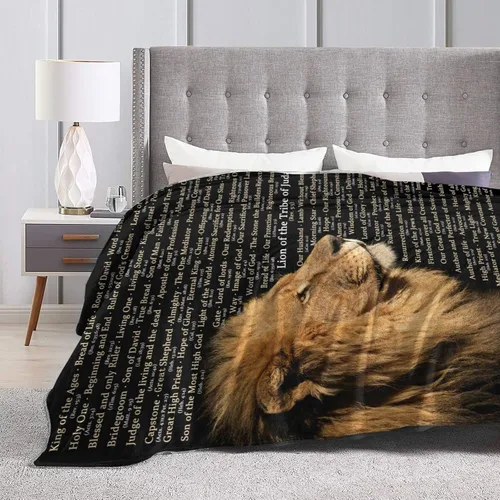 Vista 4 de Manta de regalo religioso con nombres de Cristo, manta cristiana, suave, ligera, acogedora y cálida para mujeres y hombres, regalo - 60 x 50 pulgadas