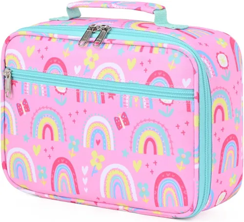 Vista 8 de abshoo Bolsa de almuerzo con aislamiento térmico para niñas, bolsa de almuerzo reutilizable, kit de bolsa de comida para niñas escolares (mariposa)