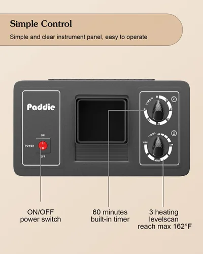 Vista 6 de Paddie Silla profesional para secador de pelo para salón, ángulo y altura y temperatura ajustable 1000 W, temporizador de 60 minutos
