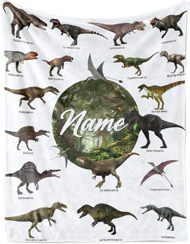 Vista 18 de KAINSY Manta personalizada de animales para niños y niñas, safari en la selva, manta con nombre personalizado para cama de cuarto de bebé