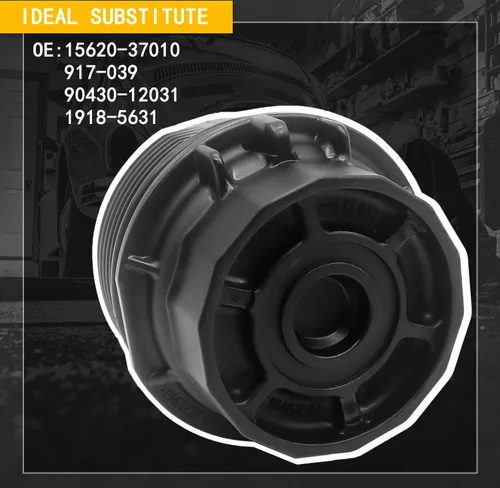 Vista 3 de El conjunto de tapa de filtro de aceite de automóvil reemplaza 15620-37010 19185631 917-039 ENP4118 compatible con motores Lexus CT200h Corolla
